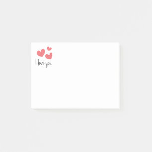 Red Hearts Love You Wedding, Party, Bridal Shower Post-it Notes