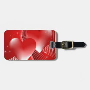 Red Hearts Luggage Tag