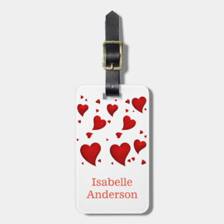 Red Hearts Luggage Tag
