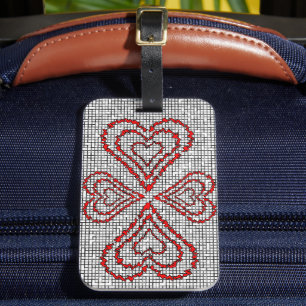Red Hearts Luggage Tag