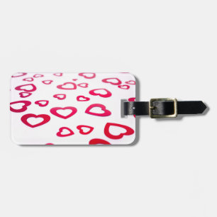 Red hearts luggage tag