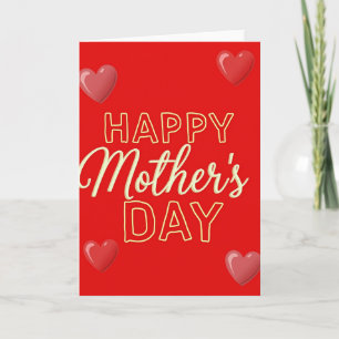 Red Hearts Mothers Day Card