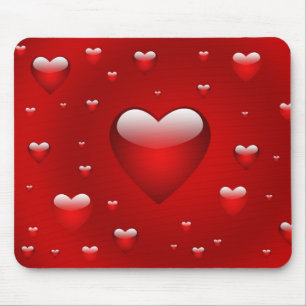 Red hearts mouse mat