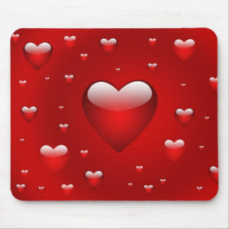 Red hearts mouse mat