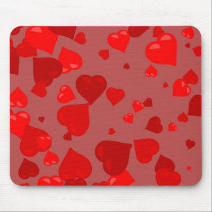 Red Hearts Mouse Mat