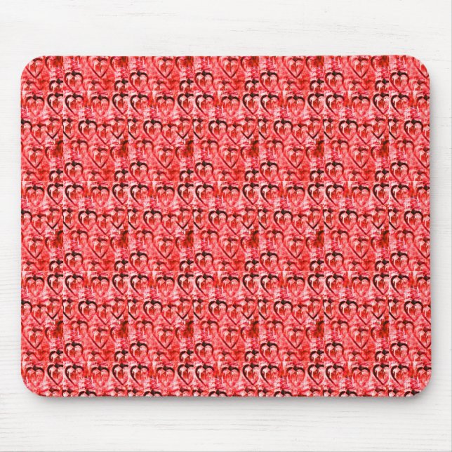 Red hearts mouse mat (Front)