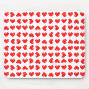 Red hearts mouse mat