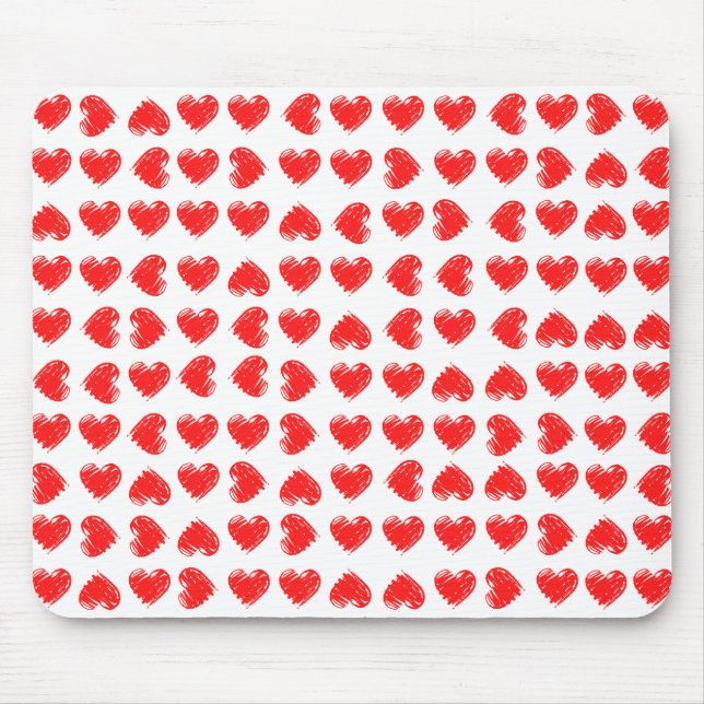 Red hearts mouse mat (Front)