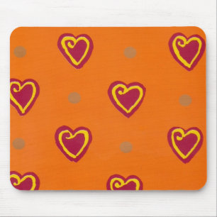 Red Hearts Mouse Mat