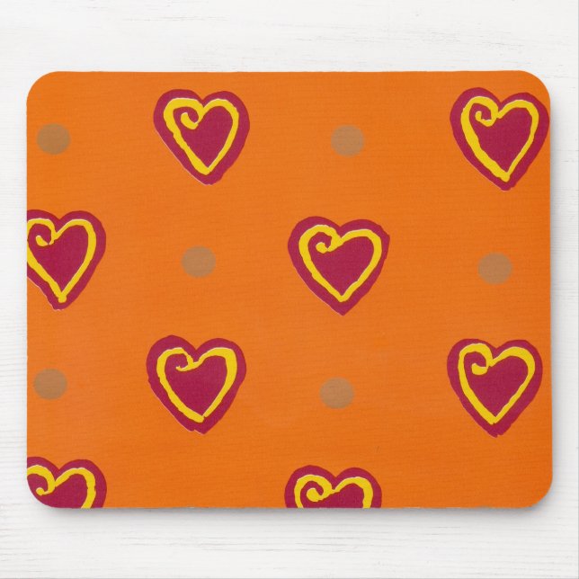 Red Hearts Mouse Mat (Front)