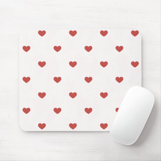 Red Hearts Mouse Mat (With Mouse)