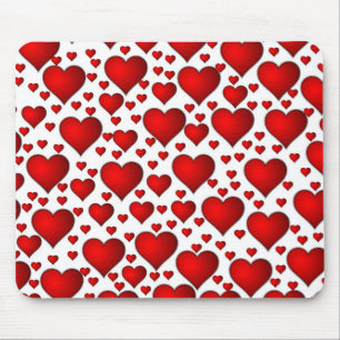 Red Hearts Mouse Mat