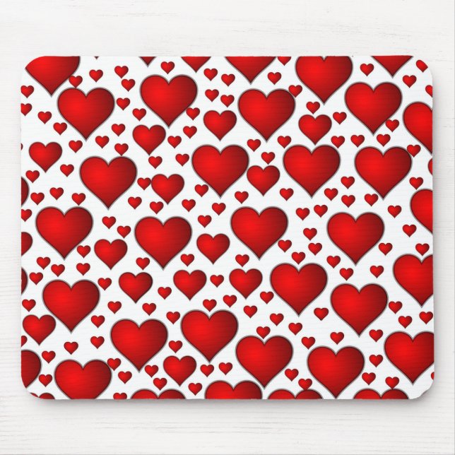 Red Hearts Mouse Mat (Front)
