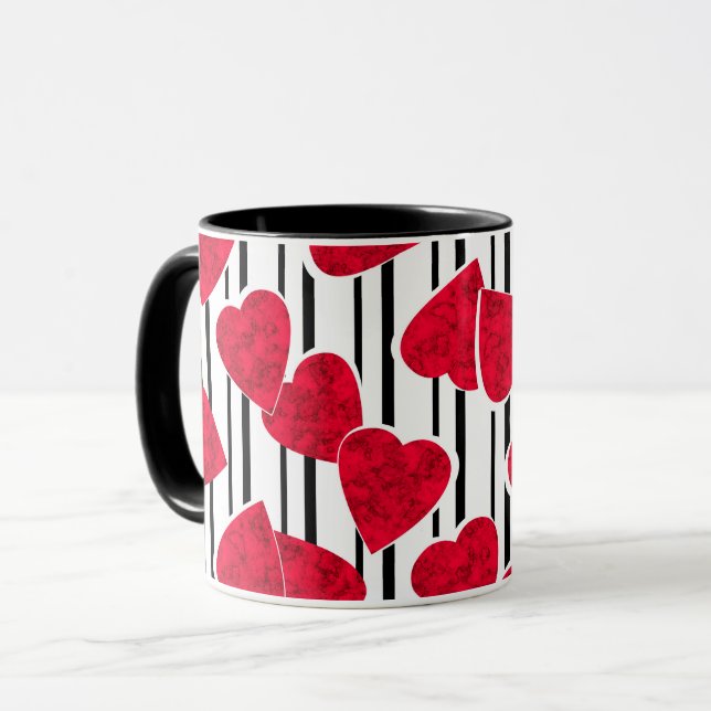 Red hearts mug (Front Left)