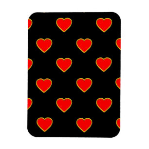 Red Hearts on a Black Background Magnet