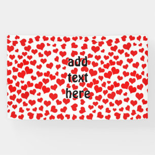 Red Hearts on Blank (Add Background Colour) Banner