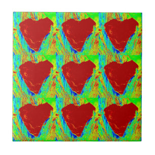 red hearts on green tile