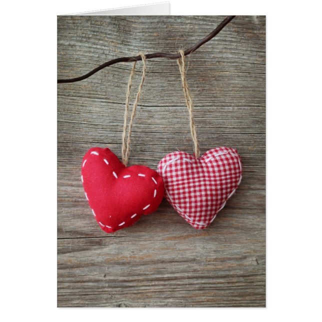 Red Hearts on Wooden Table 2 (Front)