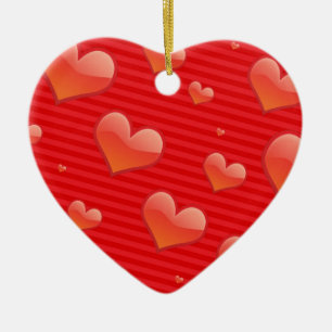 Red Hearts Ornament