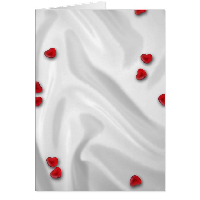 Red Hearts over Silk Cards (Front)