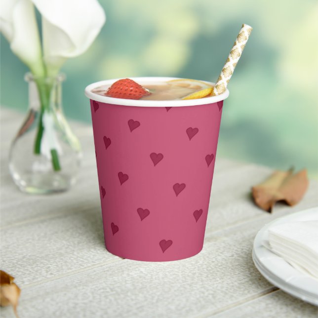 Red Hearts Paper Cups  (Insitu)