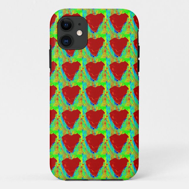 red hearts pattern case (Back)