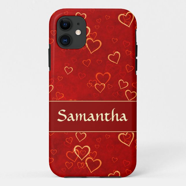 red hearts pattern Case-Mate iPhone case (Back)