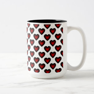 Red Hearts Pattern Coffee Mug