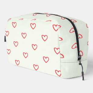 Red Hearts Pattern, Cute, Love Dopp Kit