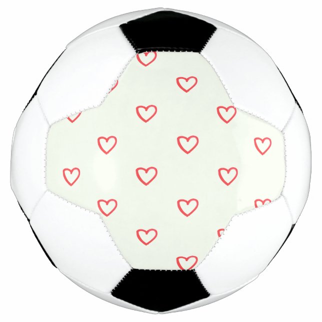Red Hearts Pattern, Cute, Love Football (Front)