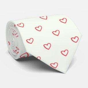 Red Hearts Pattern, Cute, Love Tie