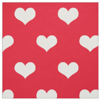Red Hearts Pattern Fabric
