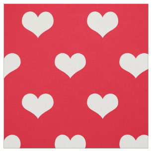 Red Hearts Pattern Fabric