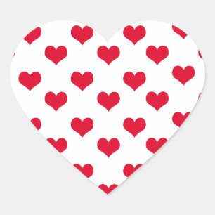 Red Hearts Pattern Heart Sticker