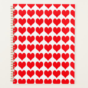 Red Hearts Pattern Planner