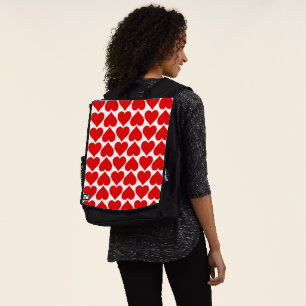 Red Hearts Pattern, Romantic, Love Backpack