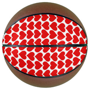 Red Hearts Pattern, Romantic, Love Basketball