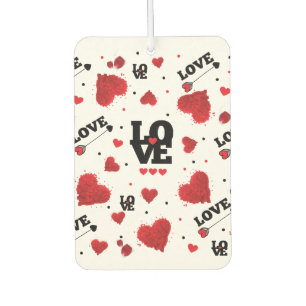 Red Hearts Pattern Valentine's Day Car Air Freshener