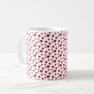 Red Hearts Pattern Valentine's Day Coffee Mug