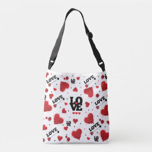 Red Hearts Pattern Valentine's Day Crossbody Bag