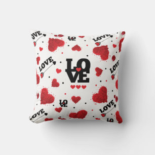 Red Hearts Pattern Valentine's Day Cushion