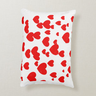 Red Hearts Pattern Valentines Day Lumbar Pillow