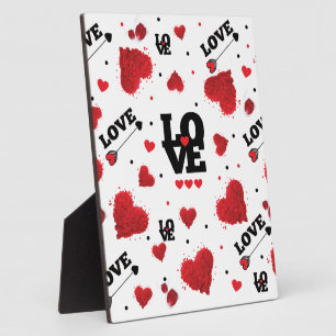 Red Hearts Pattern Valentine's Day Plaque