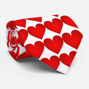Red Hearts Pattern Valentine's Day Tie