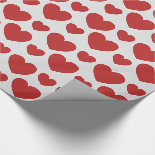 Red Hearts Pattern Wrapping Paper