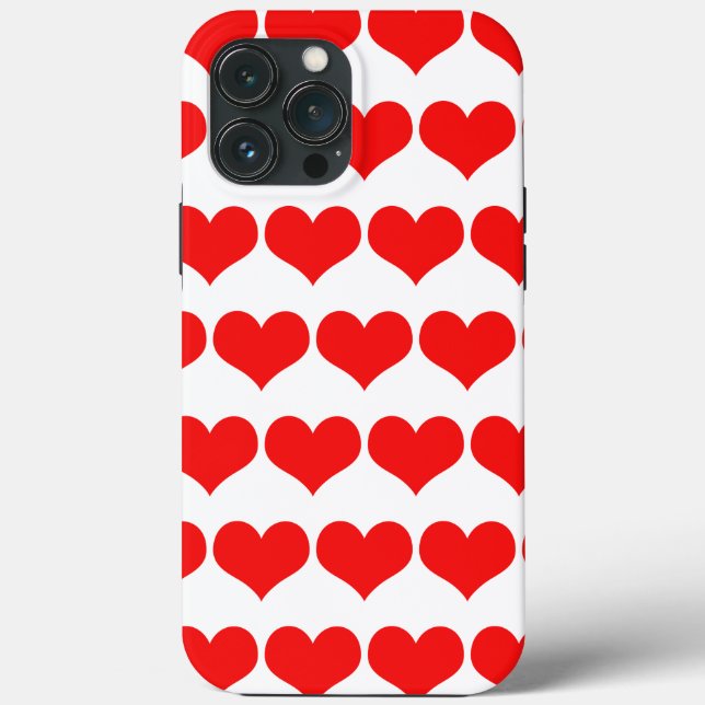 Red Hearts Patterns Valentine's Day Cute Lovely Case-Mate iPhone Case (Back)