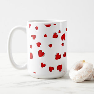 Red Hearts Personalised Coffee Mug