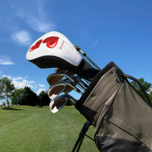 Red Hearts Personalised Golf Head Cover