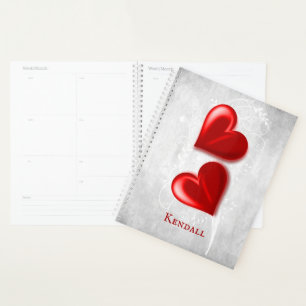 Red Hearts Personalised Planner