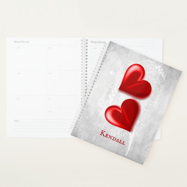 Red Hearts Personalised Planner (Display)